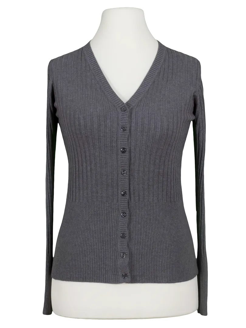 Strickjacke mit Cashmere in  anthrazit von miss love (Bild 1)