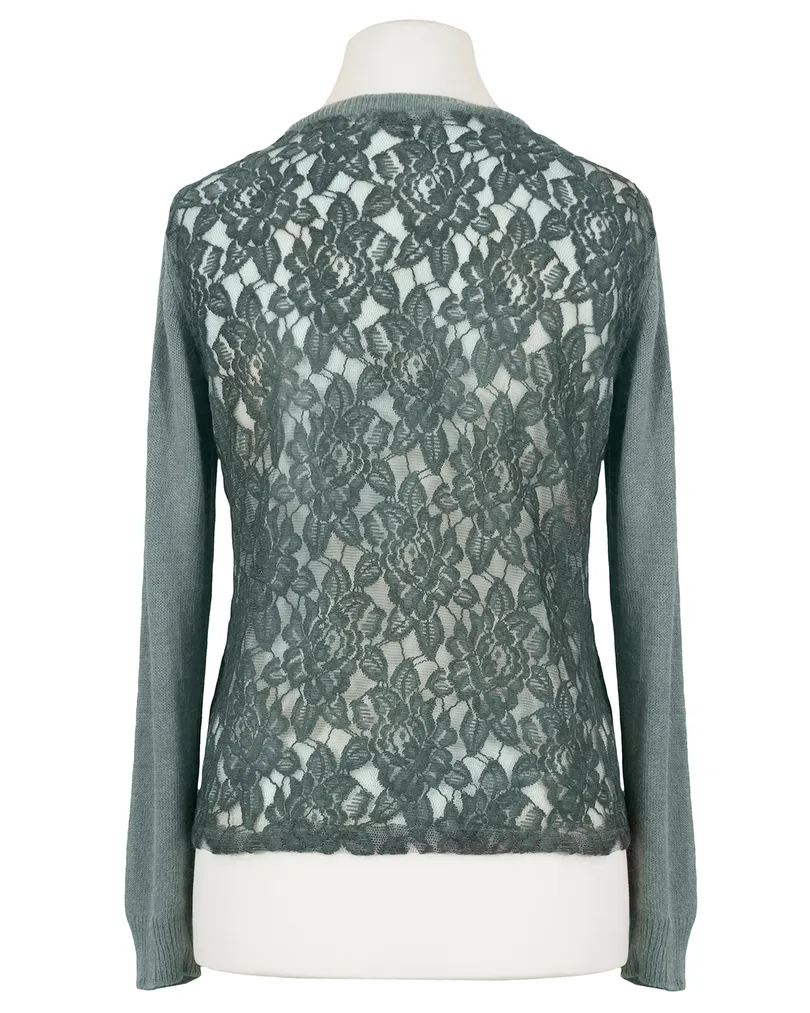 Strickjacke mit Spitze in  lindgr�n von Pronto Moda (Bild 2)