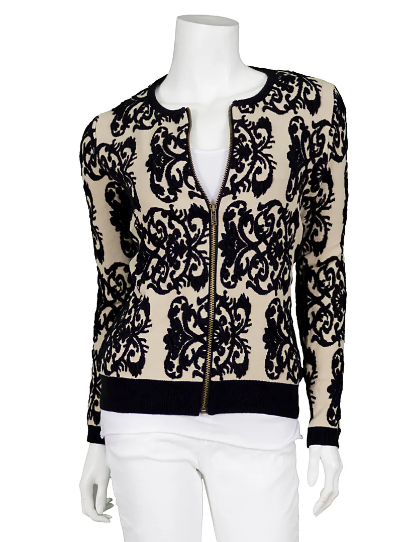 Strickjacke mit Zipper in  schwarz von Lulu Love Frankreich (Bild 1)