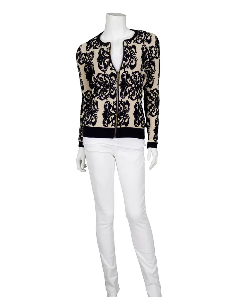 Strickjacke mit Zipper in  schwarz von Lulu Love Frankreich (Bild 2)