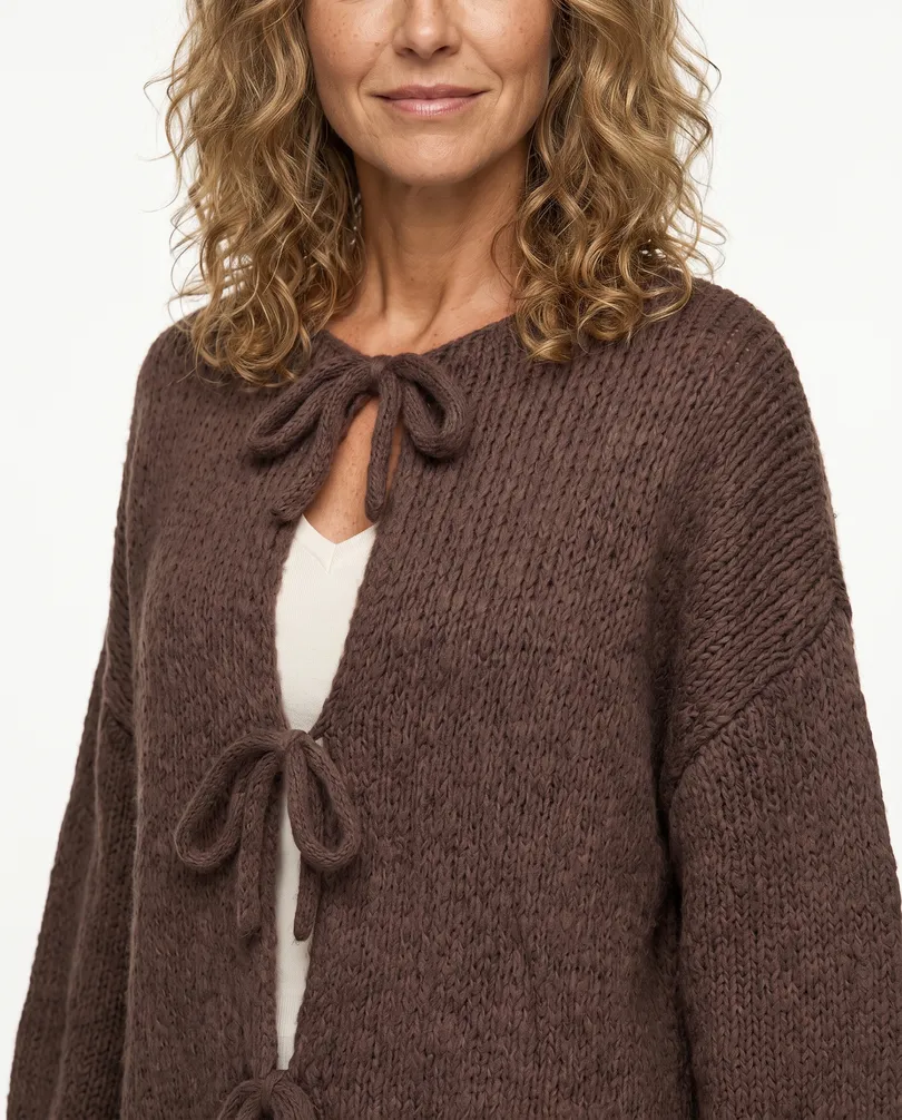 Strickjacke Oversize in  braun von Made in Italy (Bild 4)