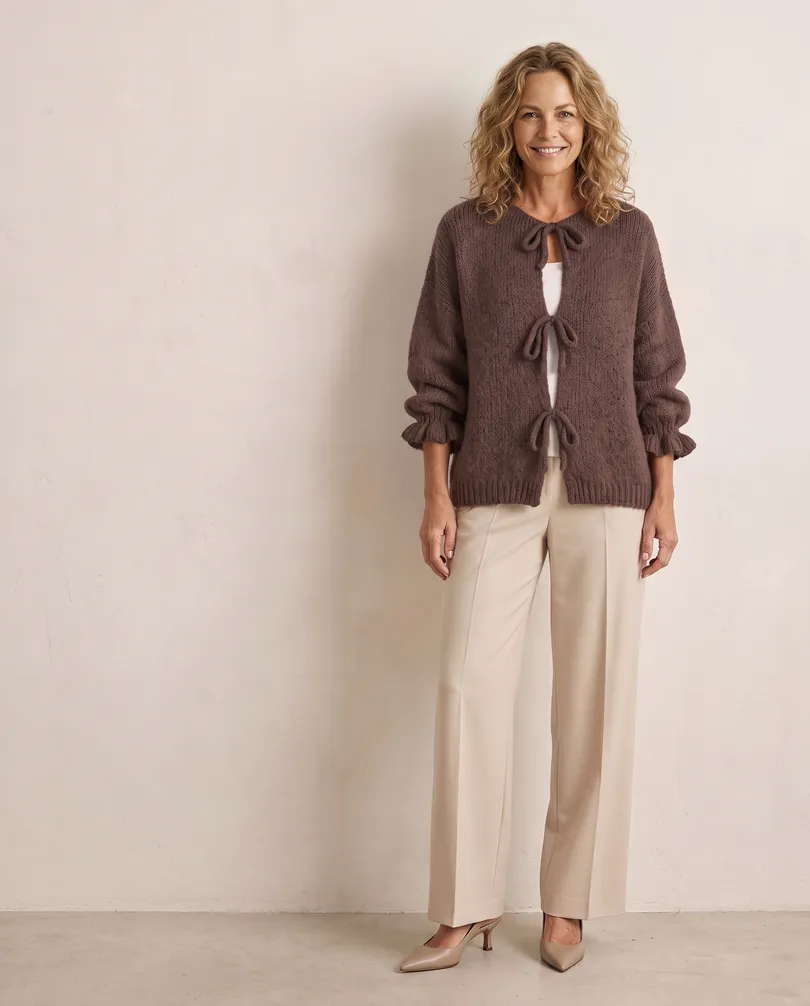 Strickjacke Oversize in  braun von Made in Italy (Bild 5)