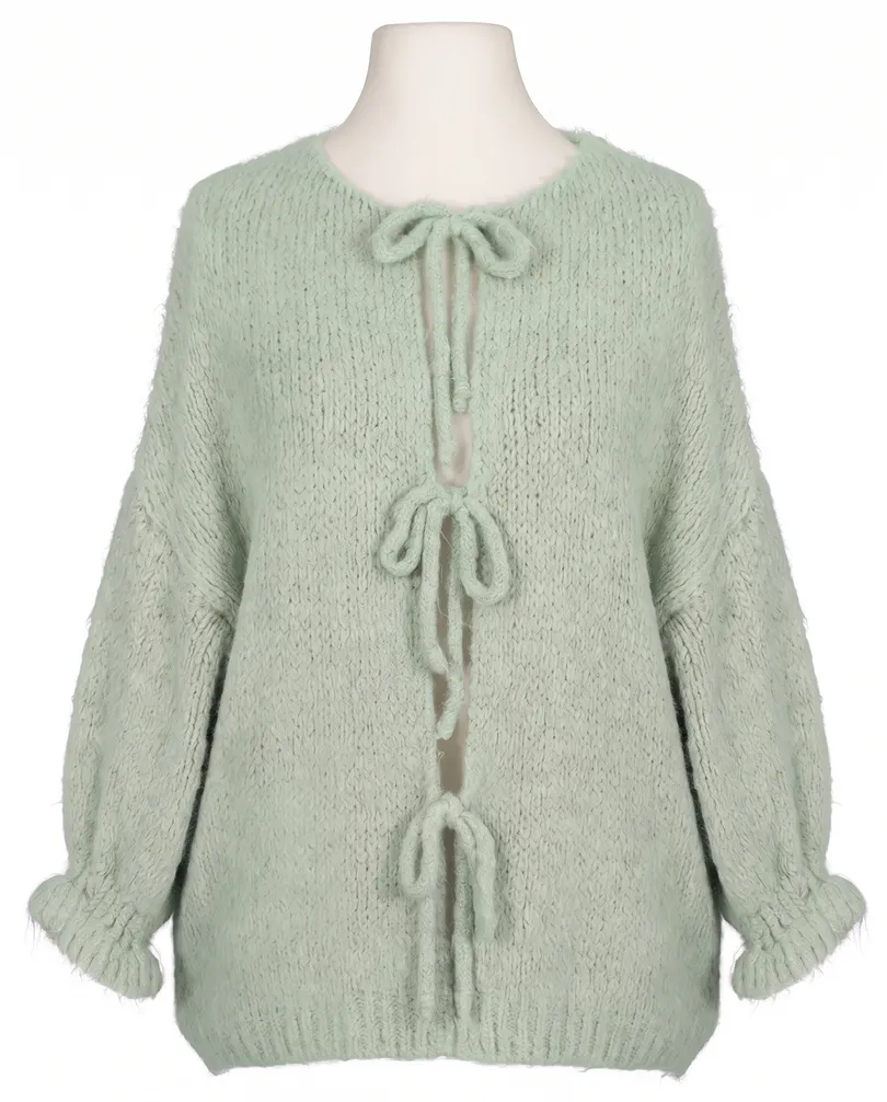 Strickjacke Oversize in mint von Made in Italy