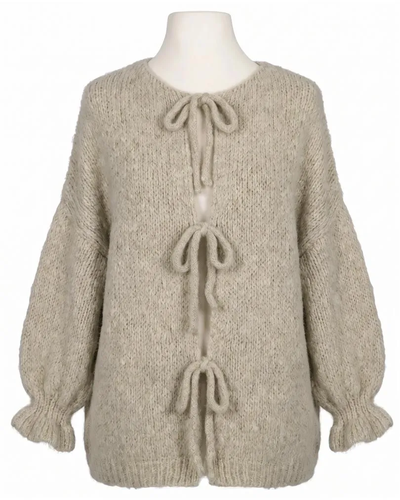 Strickjacke Oversize in  taupe von Made in Italy (Bild 1)