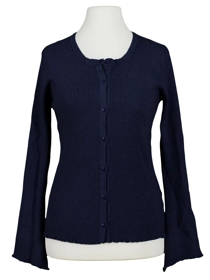 Strickjacke Rippstrick in blau von Esvivid