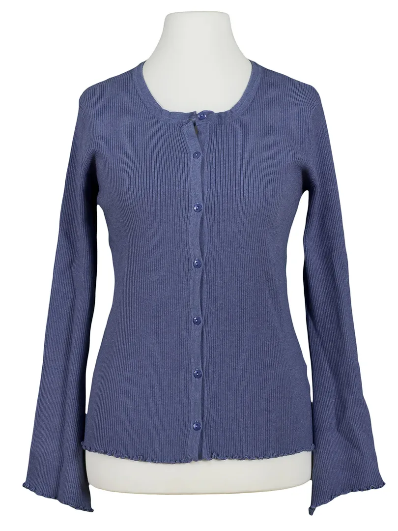 Strickjacke Rippstrick in jeansblau von Esvivid