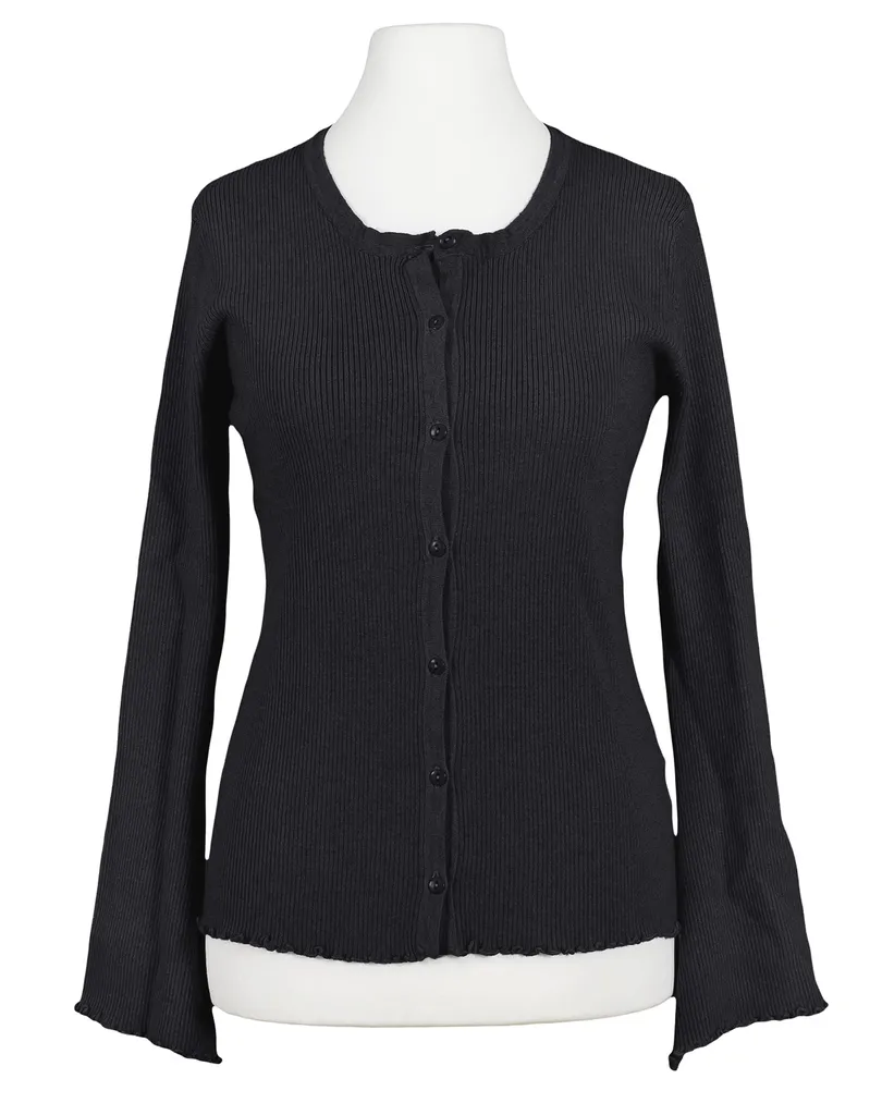 Strickjacke Rippstrick in schwarz von Esvivid