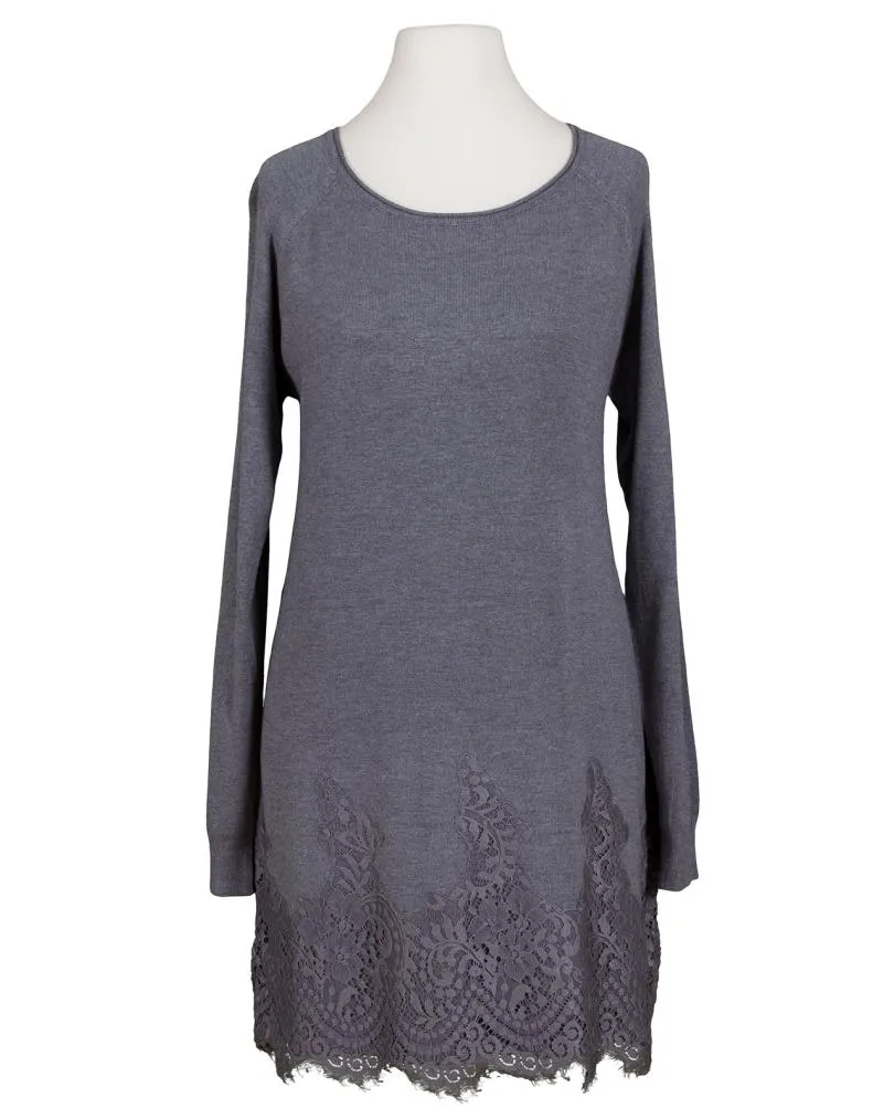 Strickkleid mit Spitze in  grau von Spaziodonna (Bild 1)