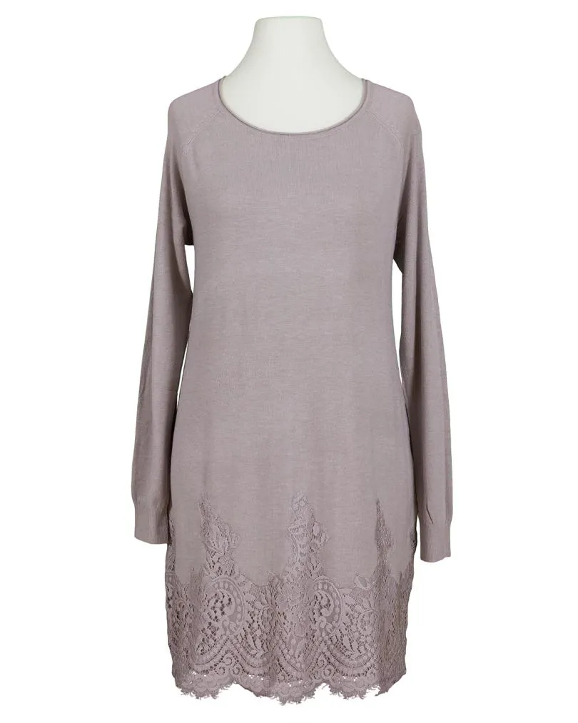 Strickkleid mit Spitze in  taupe von Spaziodonna (Bild 1)