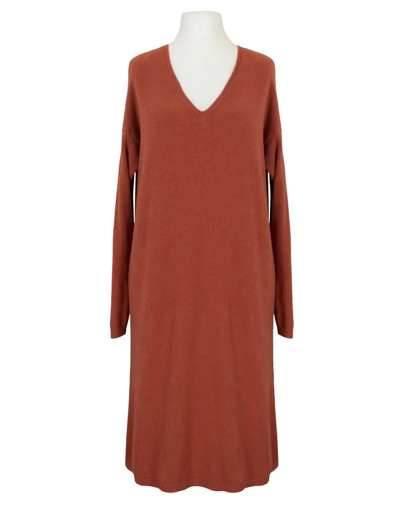 Strickkleid mit V-Ausschnitt in  rost von New Collection (Bild 1)
