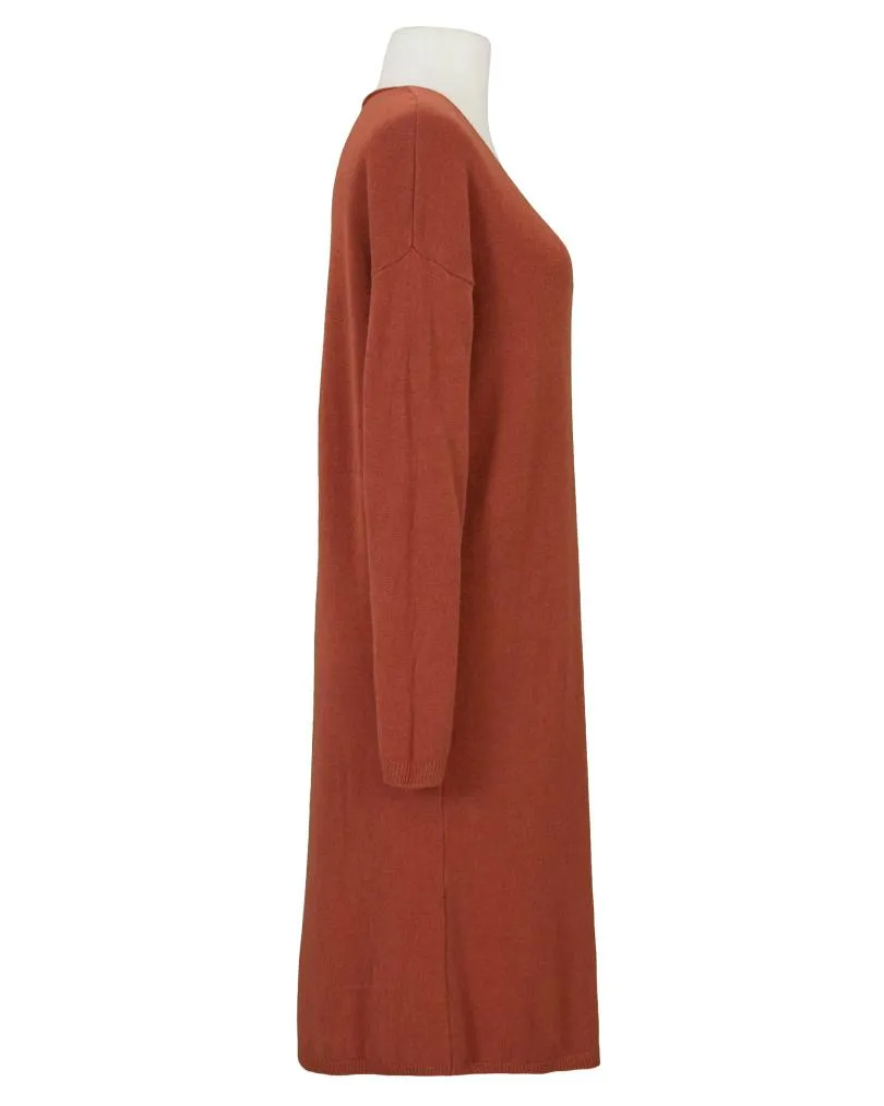 Strickkleid mit V-Ausschnitt in  rost von New Collection (Bild 2)