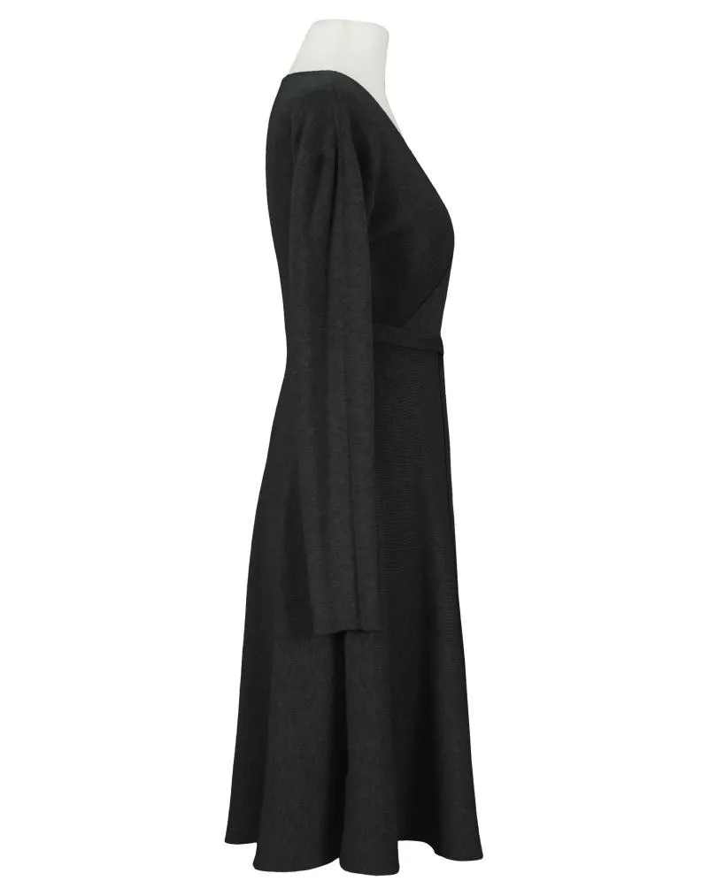 Strickkleid Wickeloptik in  schwarz von Made in Italy (Bild 2)