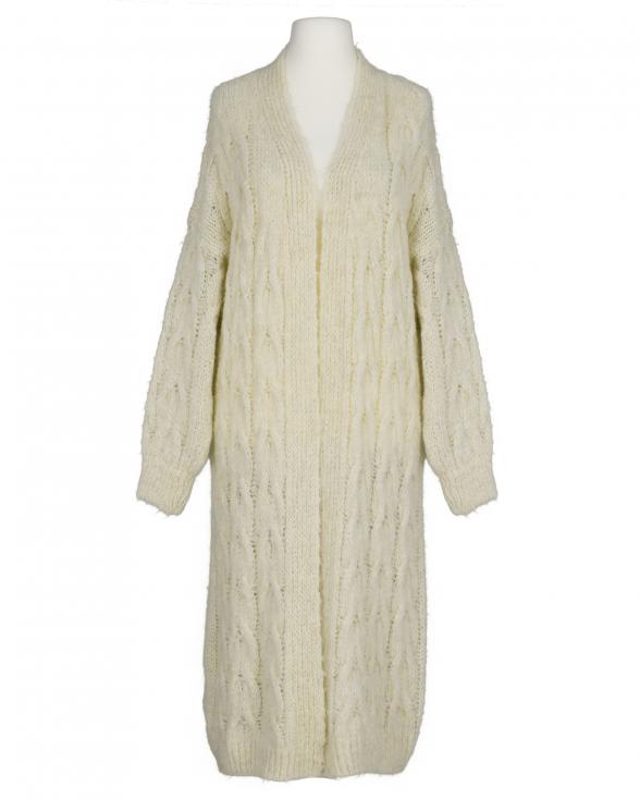 Strickmantel Grobstrick in beige von Made in Italy