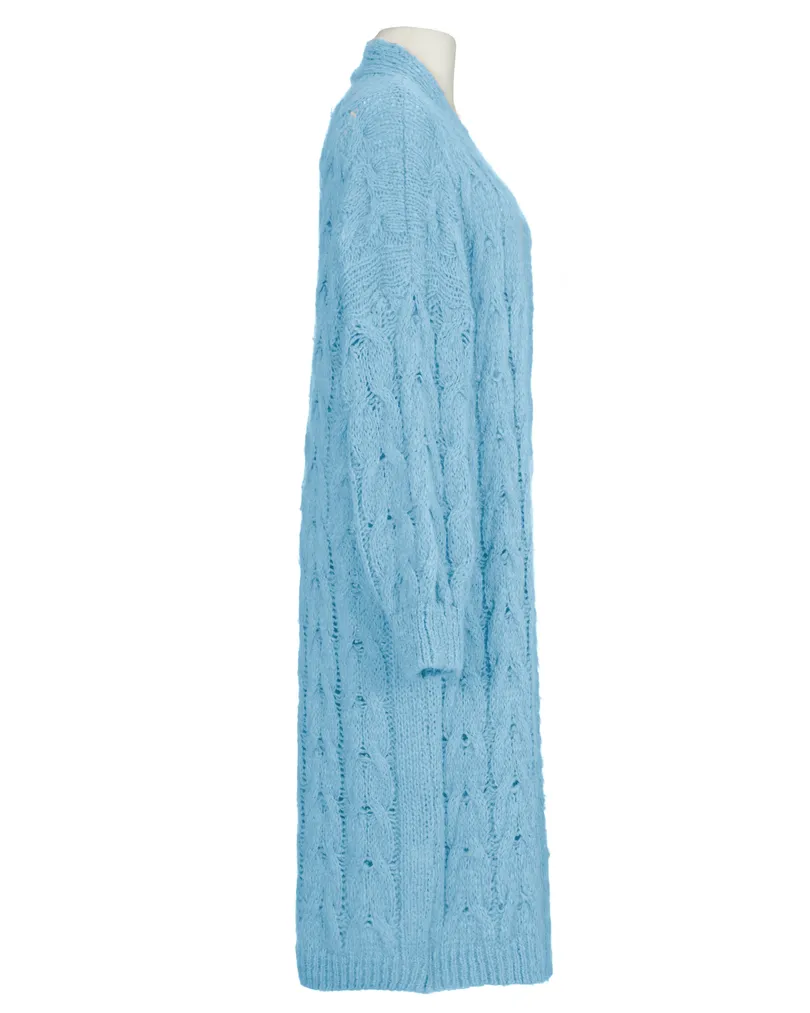 Strickmantel Grobstrick in  hellblau von Made in Italy (Bild 2)