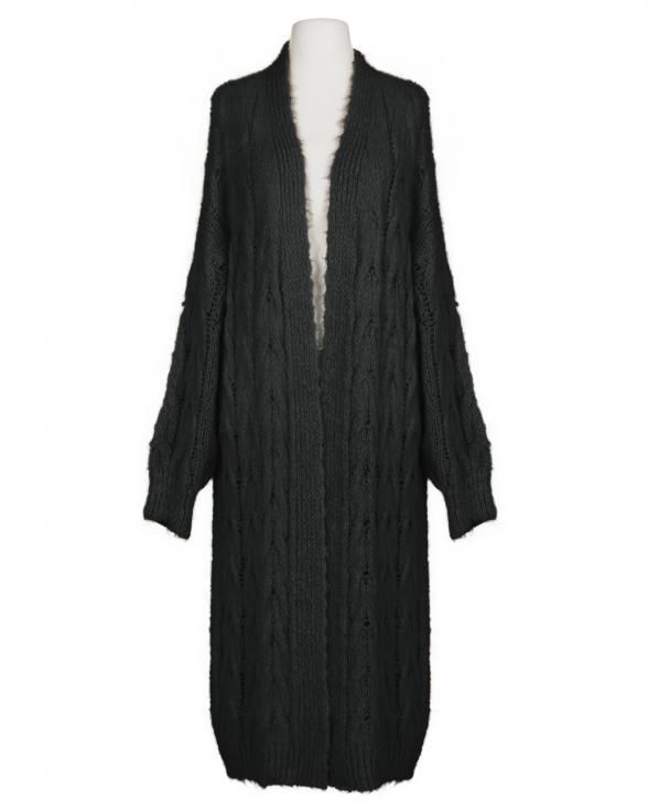Strickmantel Grobstrick in schwarz von Made in Italy