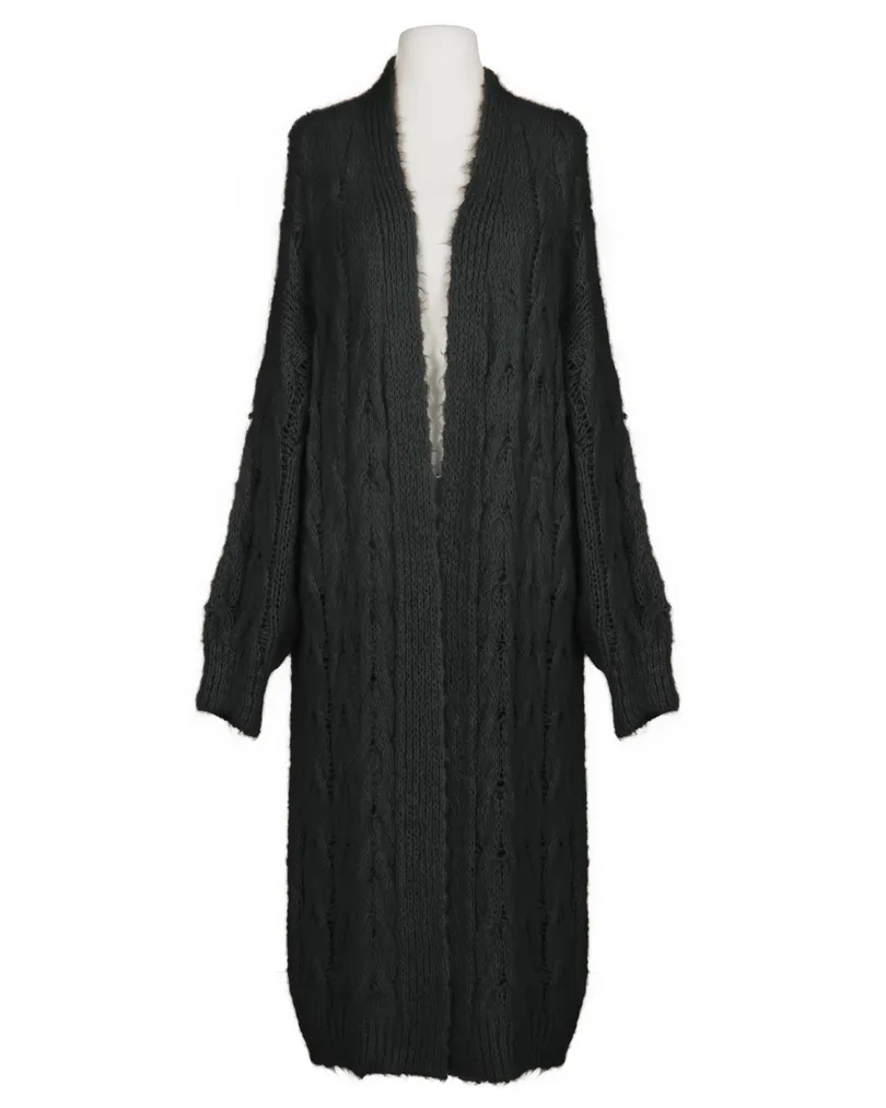 Strickmantel Grobstrick in  schwarz von Made in Italy (Bild 1)