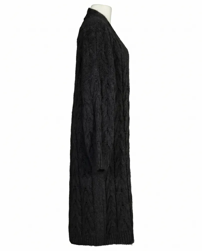 Strickmantel Grobstrick in  schwarz von Made in Italy (Bild 2)