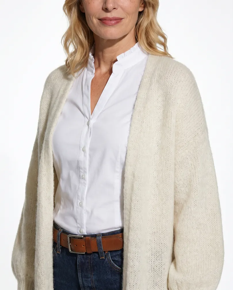 Strickmantel mit Mohair in  beige von Monday Afternoon (Bild 4)