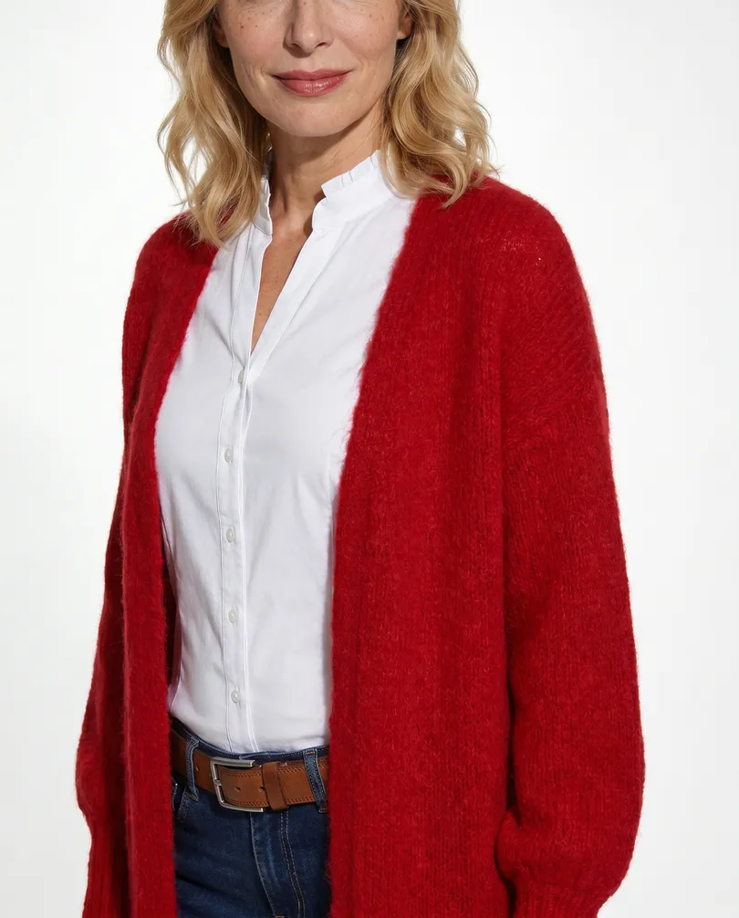 Strickmantel mit Mohair in  rot von Monday Afternoon (Bild 4)