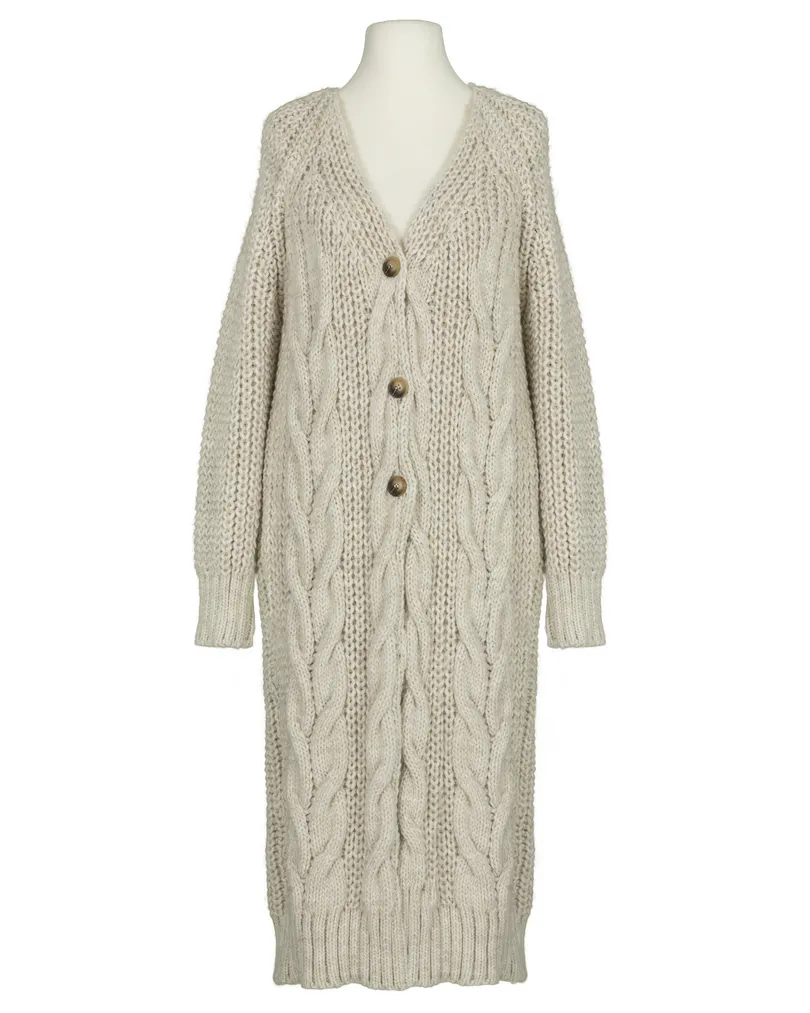 Strickmantel Zopfmuster in  beige von Made in Italy (Bild 1)