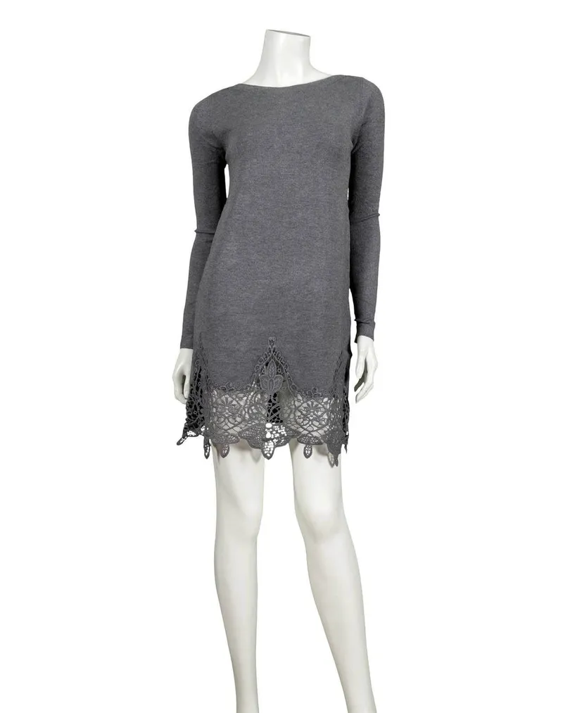 Stricktunika H�kelspitze in  grau von Spaziodonna (Bild 2)