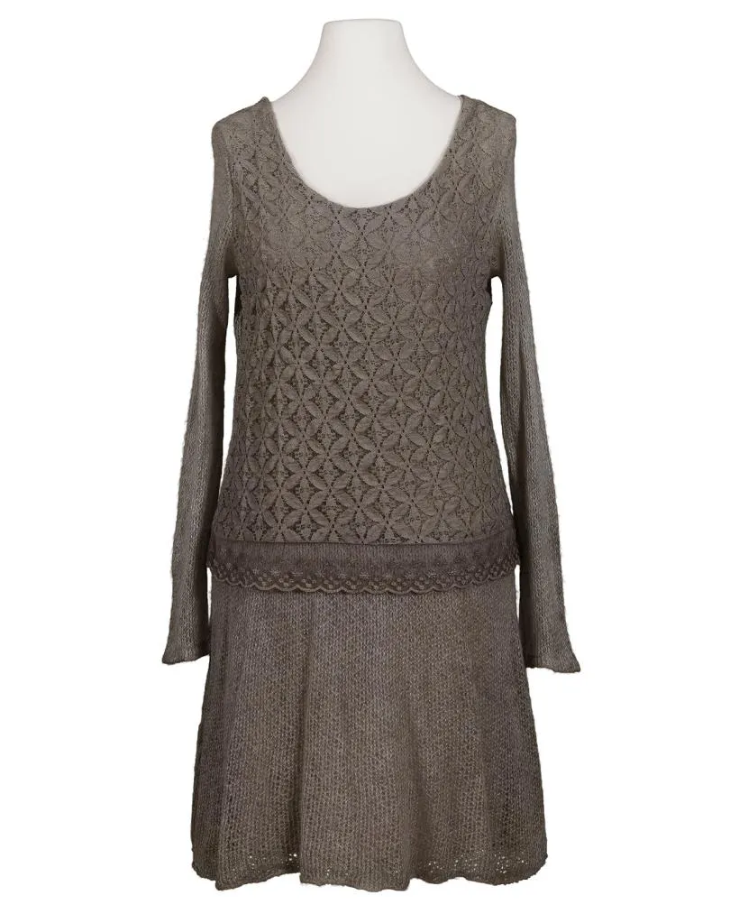 Strickkleid mit Spitze in  braun von Diana (Bild 1)
