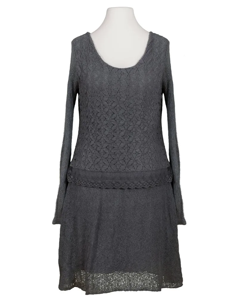 Strickkleid mit Spitze in  grau von Diana (Bild 1)