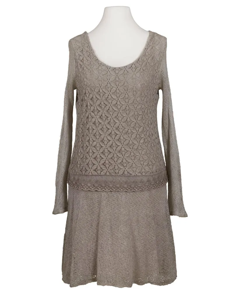 Strickkleid mit Spitze in  taupe von Diana (Bild 1)