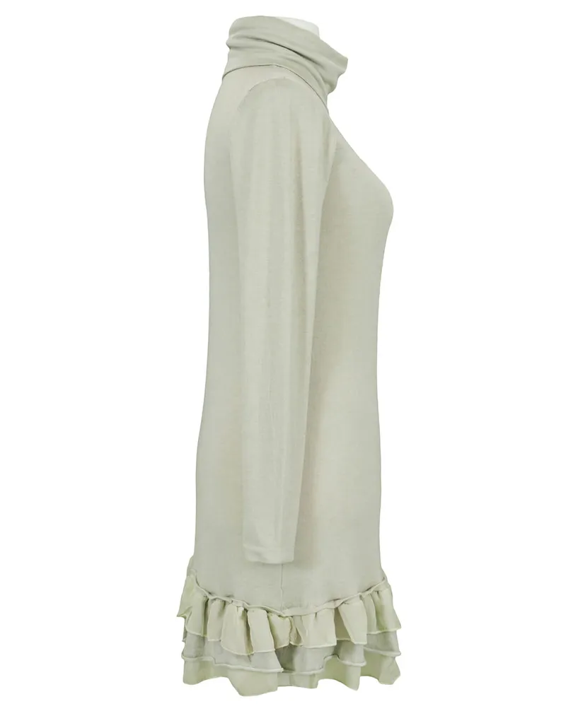 Stricktunika mit Volant in  beige von fashion made in italy (Bild 2)