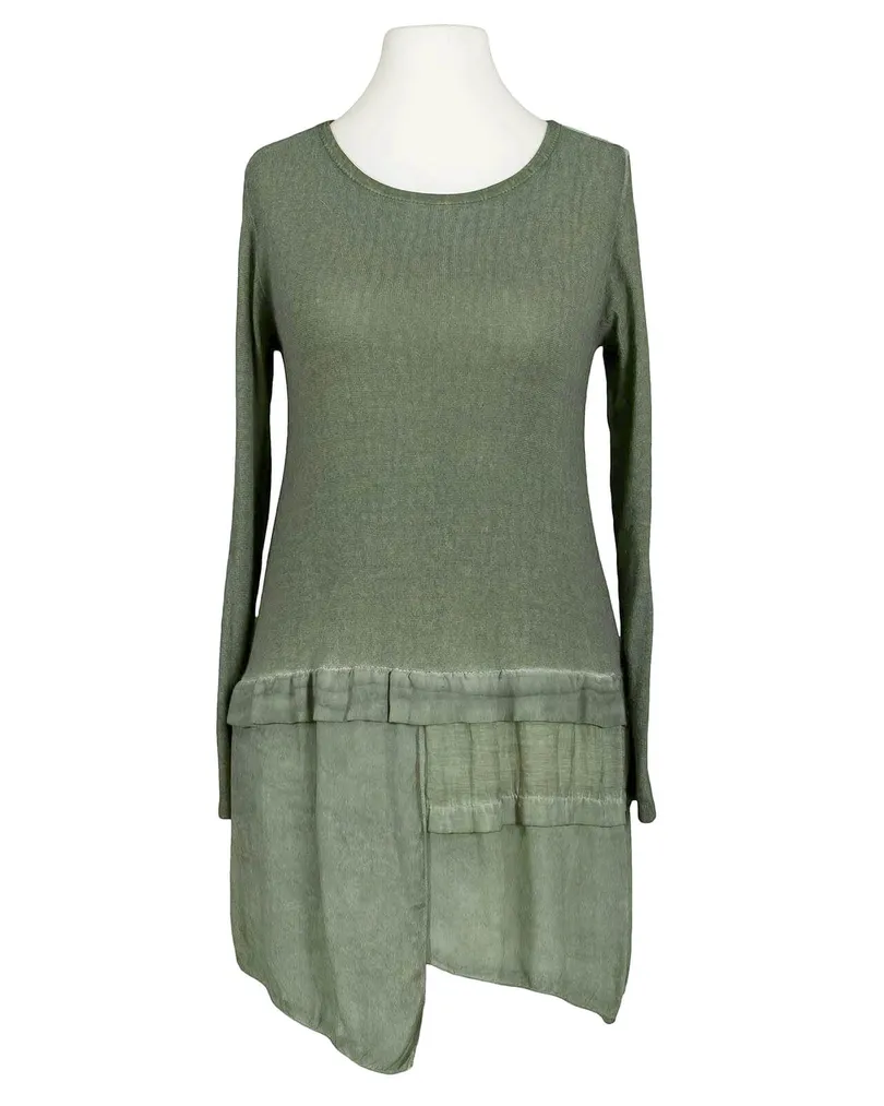Stricktunika mit Volant in  khaki von Spaziodonna (Bild 1)