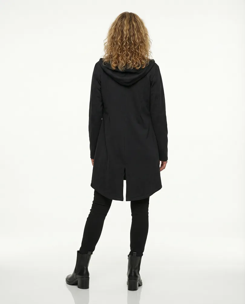 Sweatjacke mit Kapuze in  schwarz von ever new fashion (Bild 4)