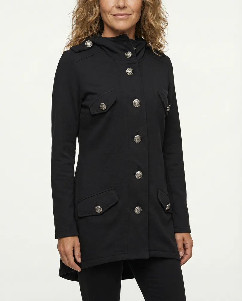 Sweatjacke mit Kapuze in  schwarz von ever new fashion (Bild 5)