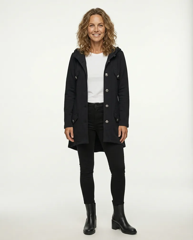 Sweatjacke mit Kapuze in  schwarz von ever new fashion (Bild 6)