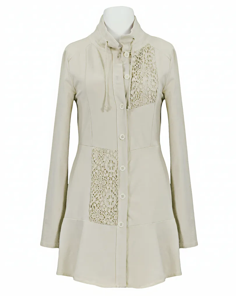 Sweatjacke mit H�kelspitze in  beige von RESTART (Bild 1)