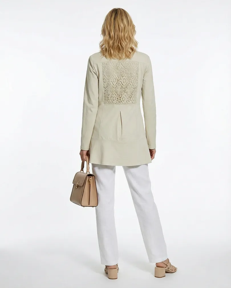 Sweatjacke mit H�kelspitze in  beige von RESTART (Bild 4)