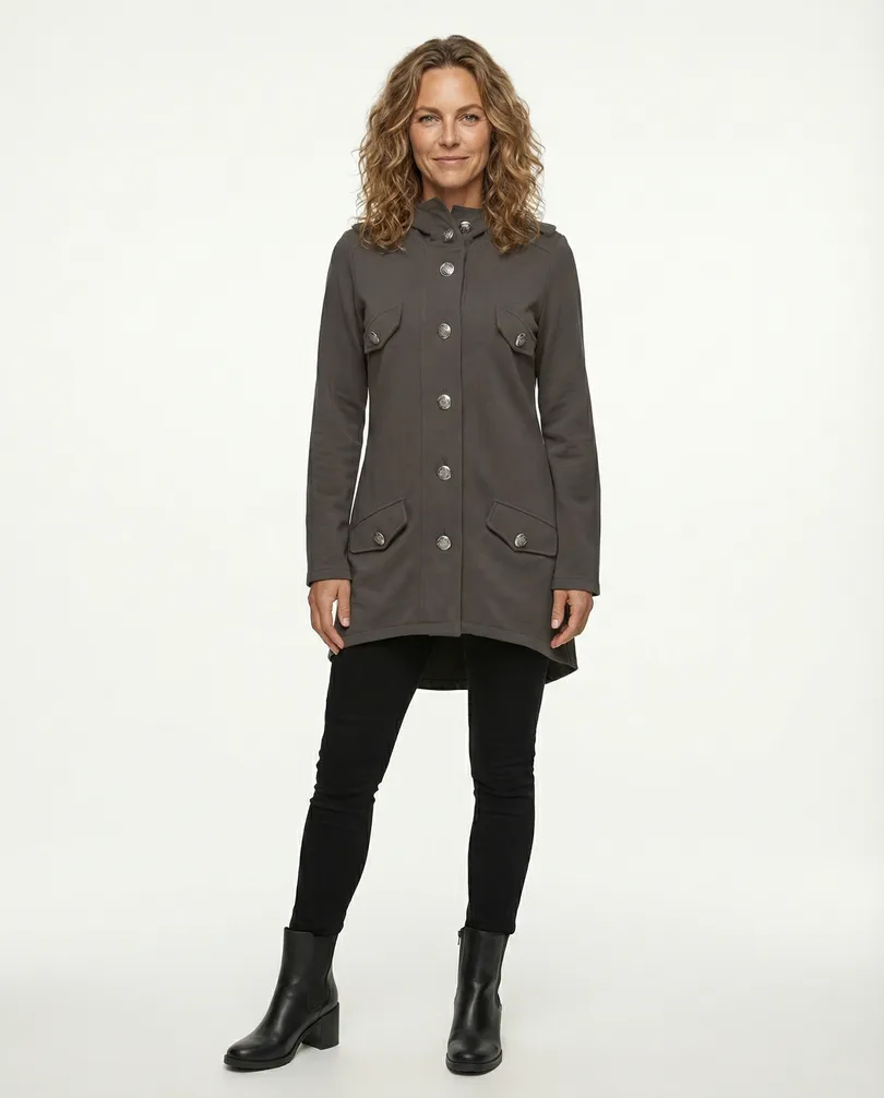 Sweatjacke mit Kapuze in  braun von ever new fashion (Bild 3)