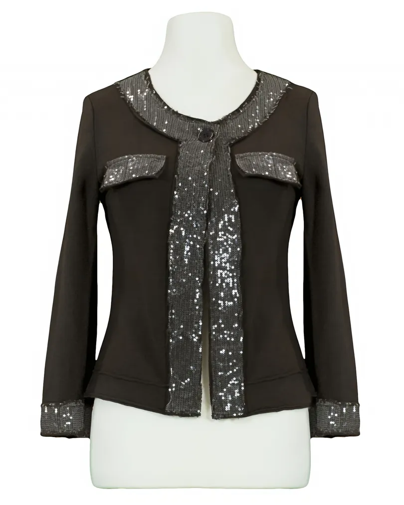 Sweatjacke mit Pailletten in  braun von RESTART (Bild 1)