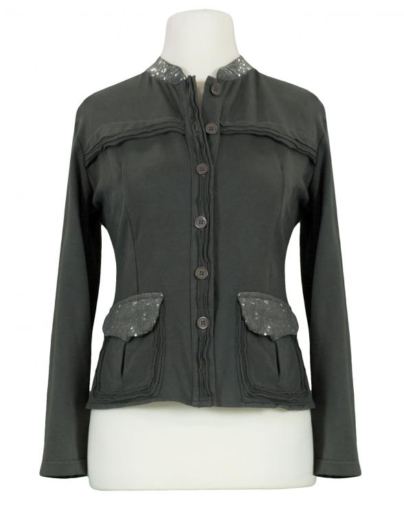 Sweatjacke mit Pailletten in  grau von RESTART (Bild 1)