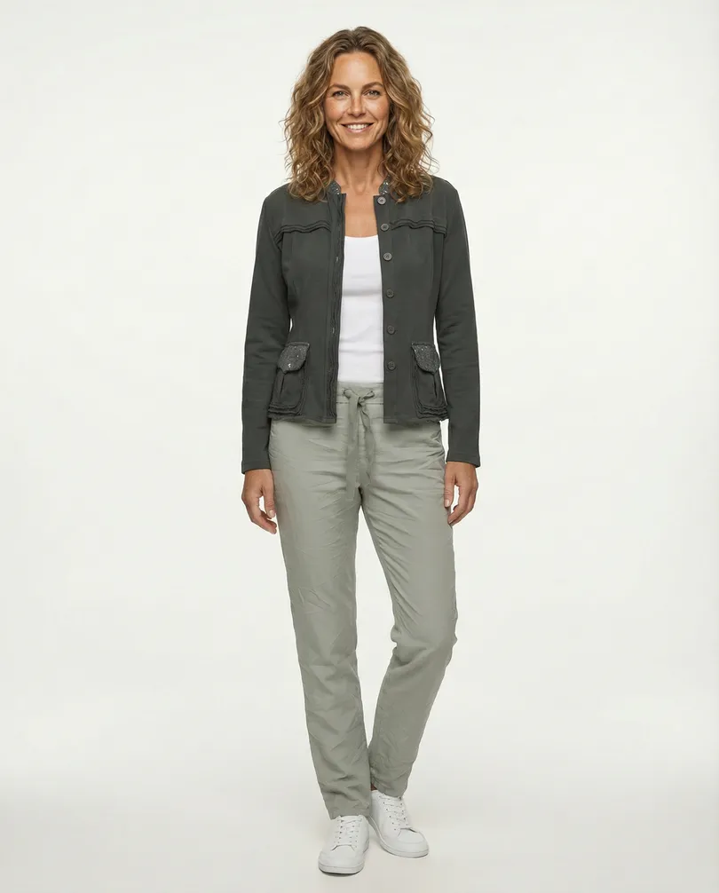 Sweatjacke mit Pailletten in  grau von RESTART (Bild 4)