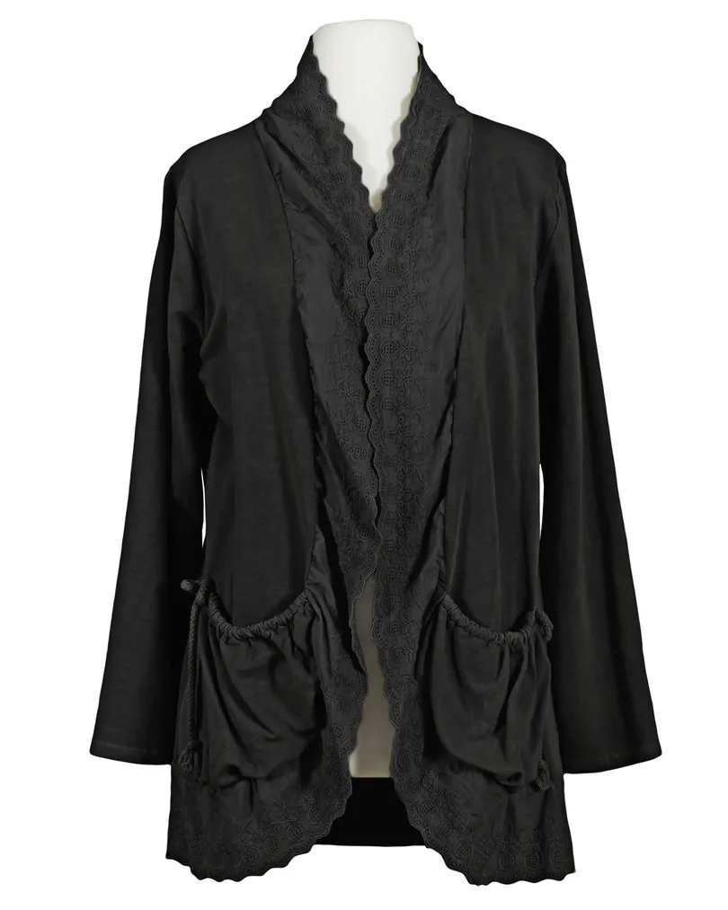Cardigan mit Spitze in  schwarz von Diana (Bild 1)