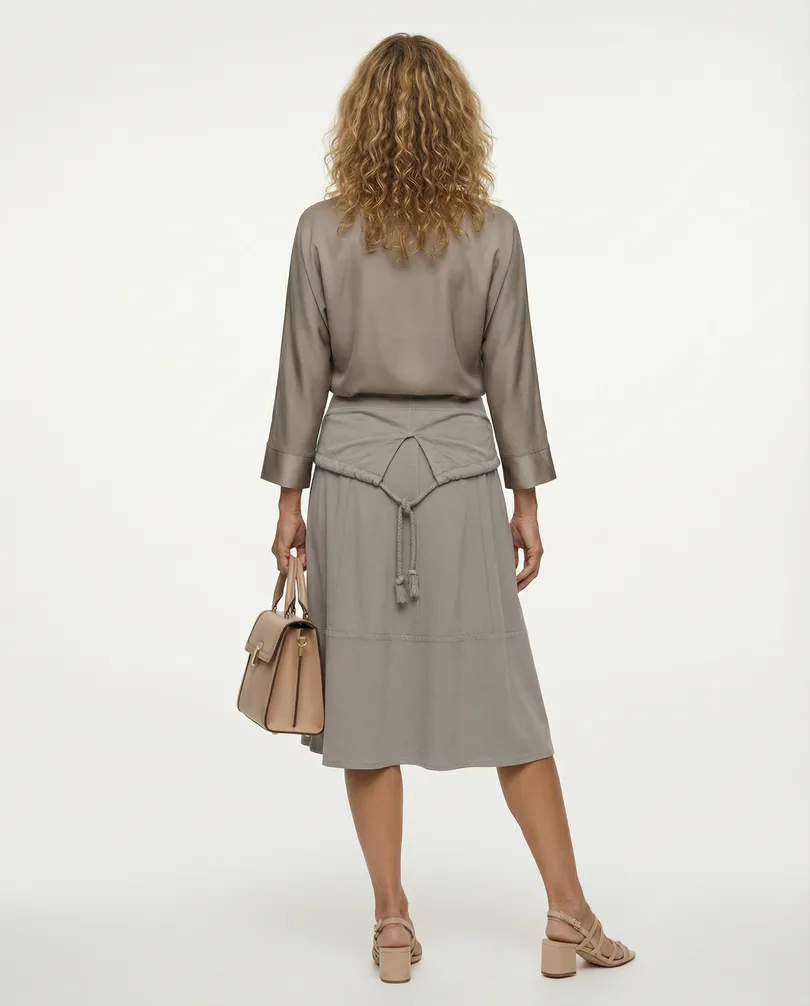 Sweatrock Jersey in  taupe von Made in Italy (Bild 5)
