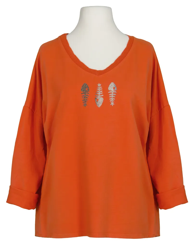 Sweatshirt mit Print in  orange von  (Bild 1)