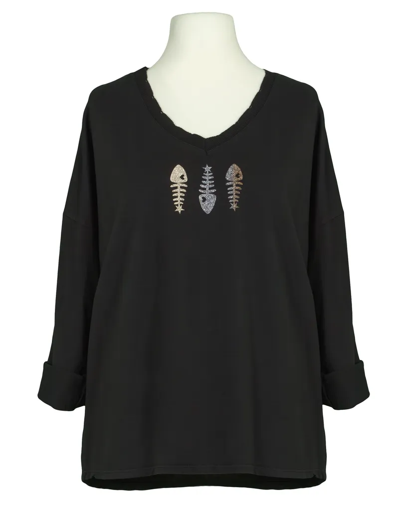 Sweatshirt mit Print in  schwarz von  (Bild 1)