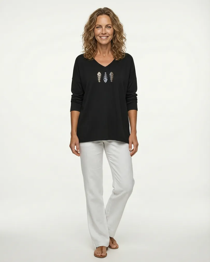 Sweatshirt mit Print in  schwarz von  (Bild 3)