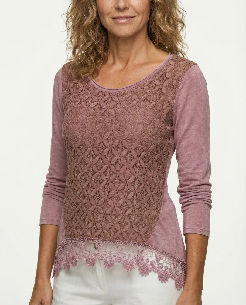 Sweatshirt Spitze in  rosa von Diana (Bild 4)