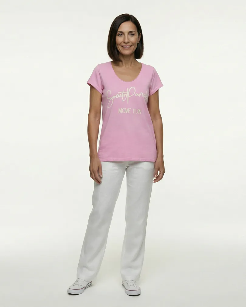 T-Shirt Baumwolle in  rosa von Made in Italy (Bild 3)