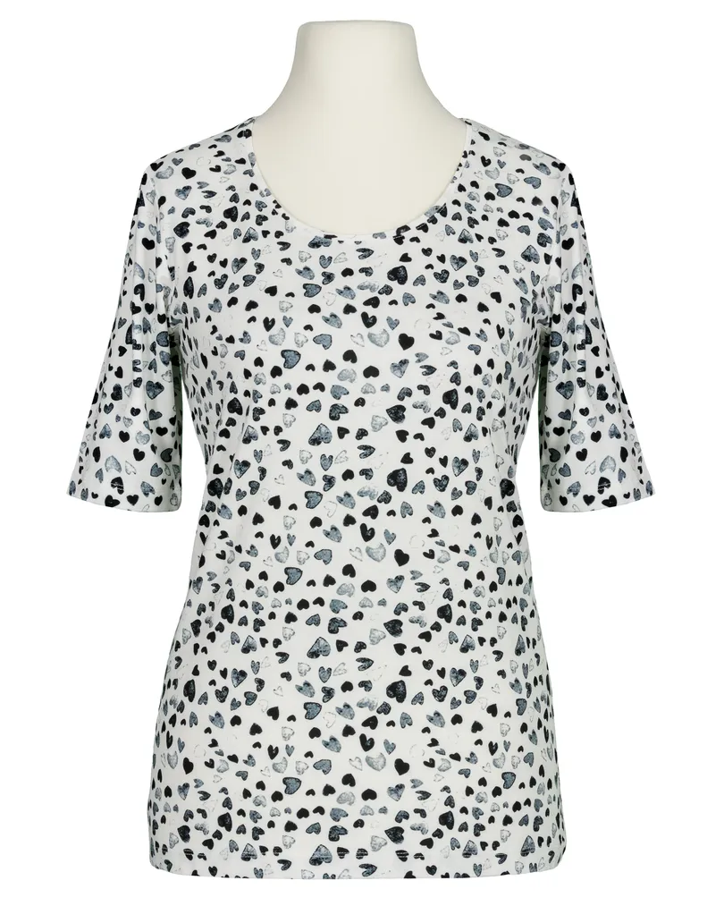 T-Shirt Herzprint in  blau von FASHION (Bild 1)