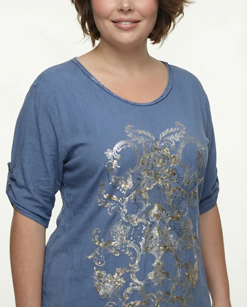 T-Shirt mit Print in  blau von Fashion Line (Bild 2)