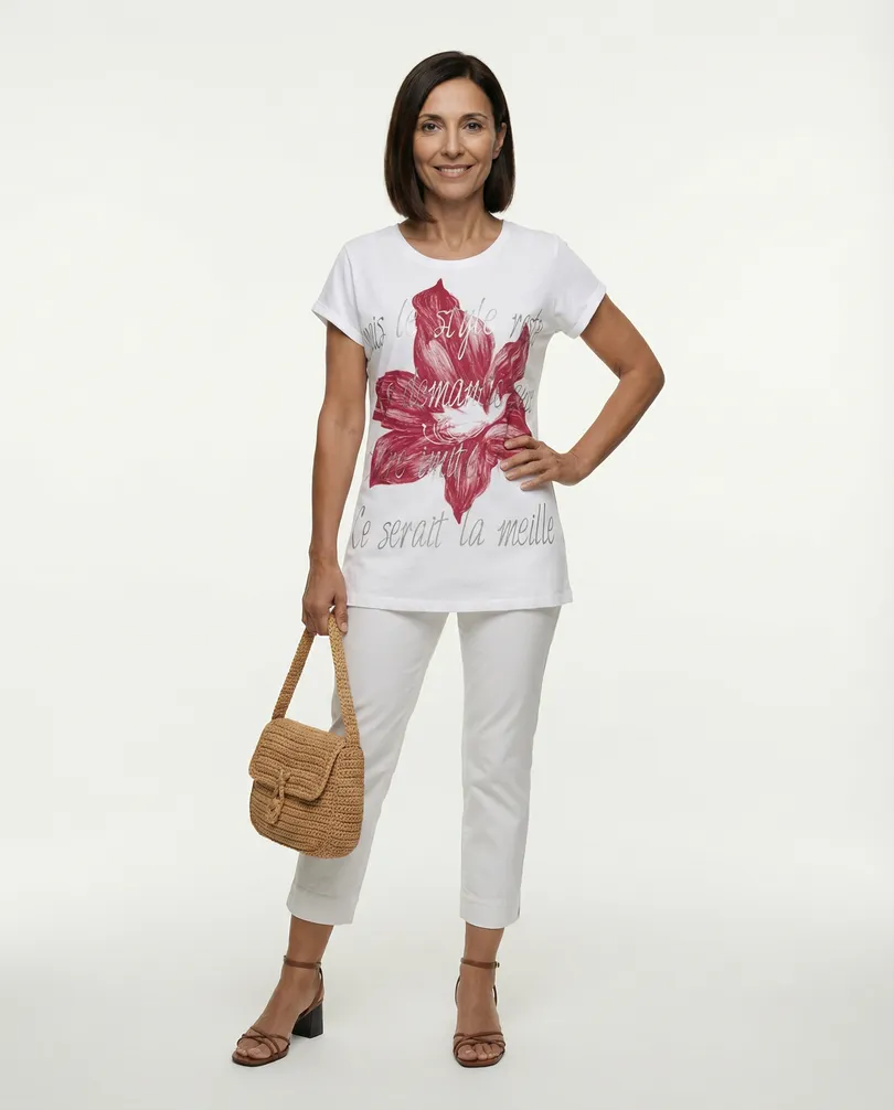 T-Shirt Print in  wei� von Made in Italy (Bild 2)