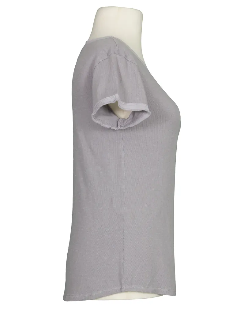 T-Shirt Rippstrick in  grau von Italia Moda (Bild 2)
